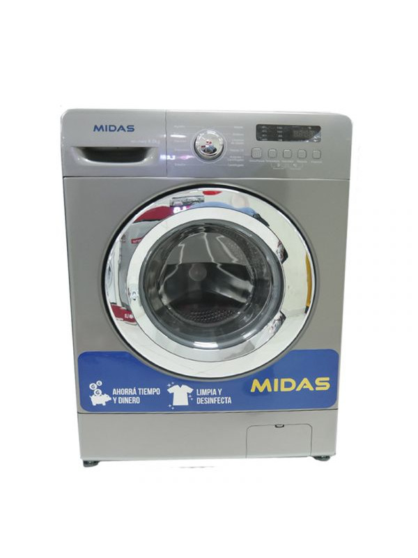 LAVARROPA FRONTAL MIDAS 8 KG GRIS (MD-LK8KS)