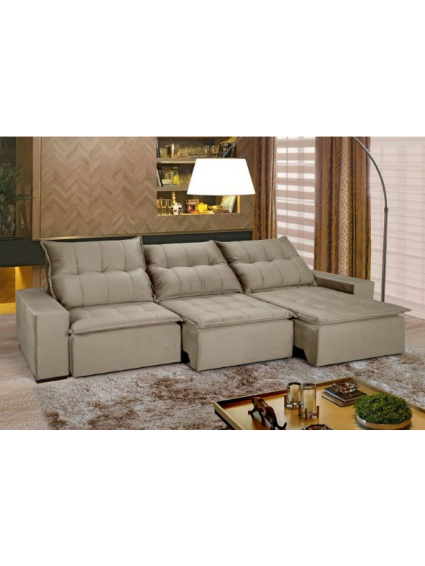 SOFA RECTO NATURE MORGANA 3 LUGARES TELA G1 322CM.