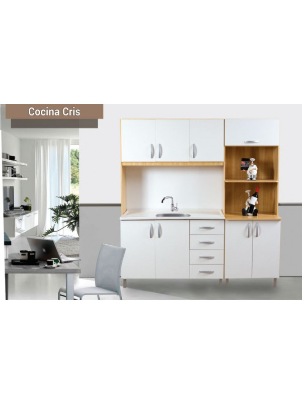 KIT COCINA CRIS 1,85 METROS MF/MARRON