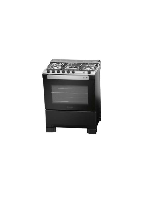 COCINA MUELLER DECORATO GOURMET ACERO 5H. NEGRO C/ GRIL.