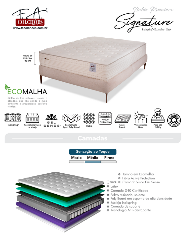 Sommier F.A Signature D29 150KG.158X198X36