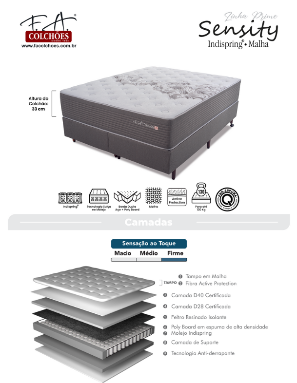 Sommier F.A Sensity D40+D28 130KG. 158X198X33