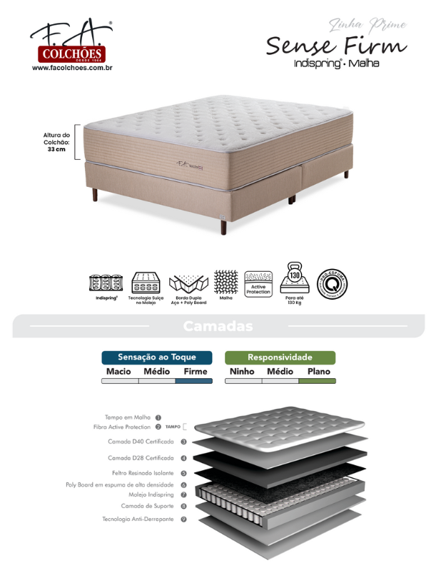 Sommier F.A Sense D40 1.30KG. 158X198X33