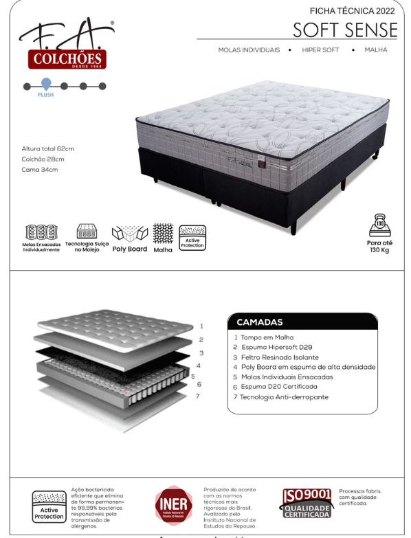 Sommier F.A Soft Sense D29/28 130KG.138 X188X28