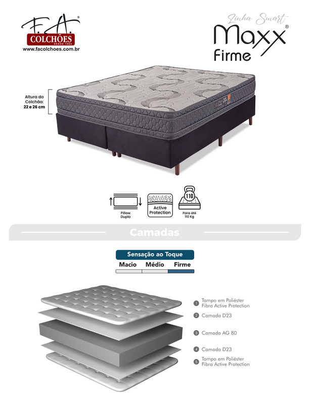 Sommier F.A Maxx firm 110KG.D23 138X188X26