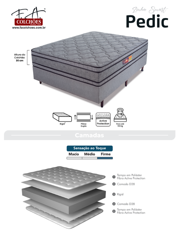 Sommier F.A Pedic Pro D28 110KG.138X188X30