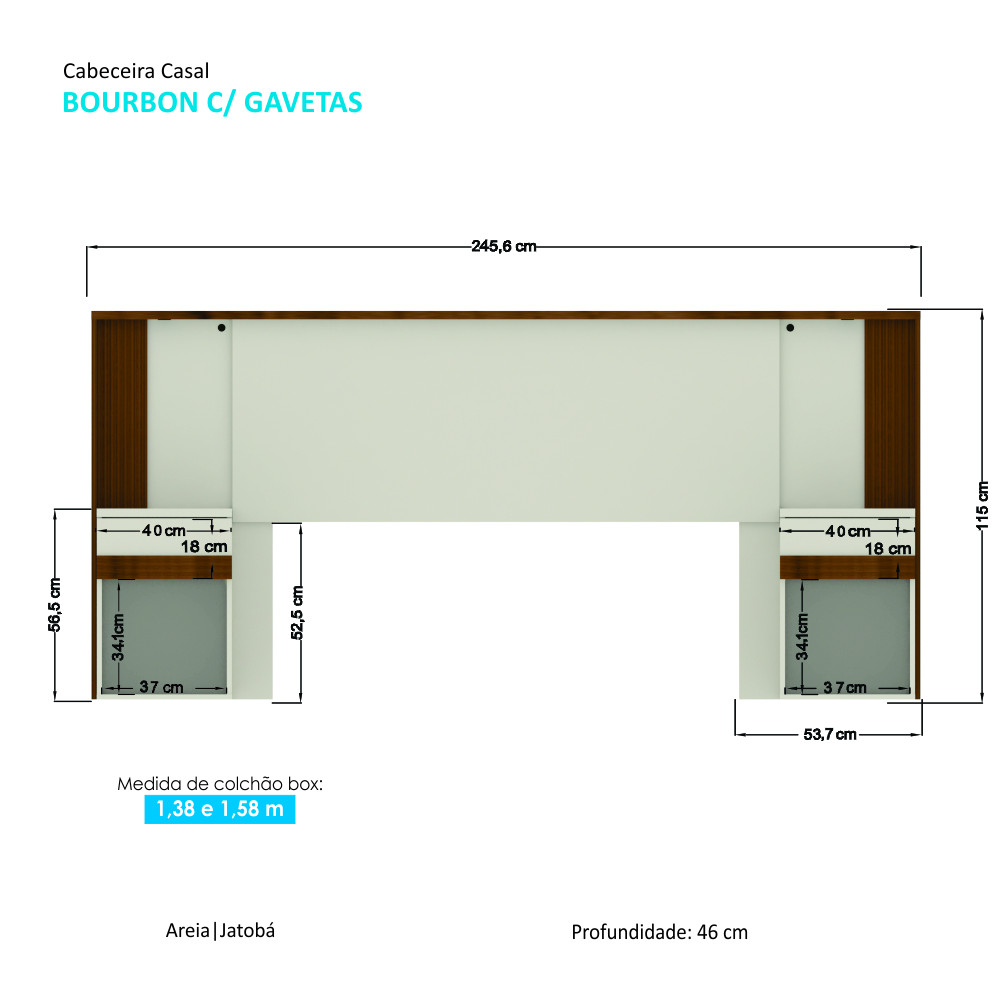 Cabeceira Bourbon Jatoba/Jatoba