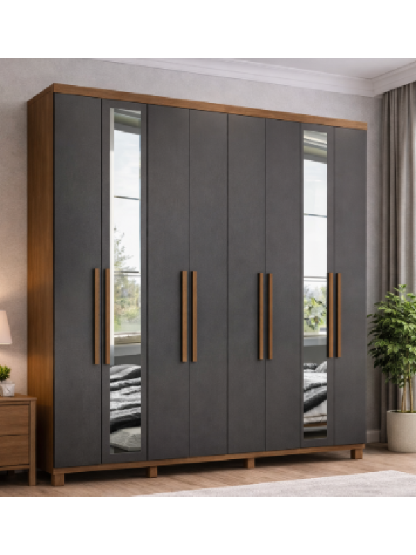 Ropero Master New 8.4 C/Espejo/Pies Jatoba/Grafito