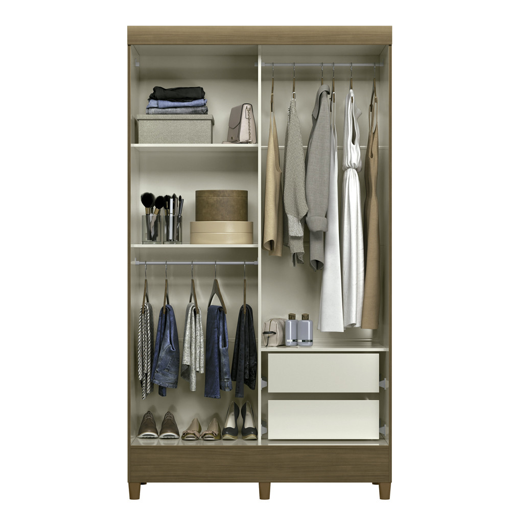 Ropero Fit de 2 Puertas Correr Jequitiba/Jequitiba