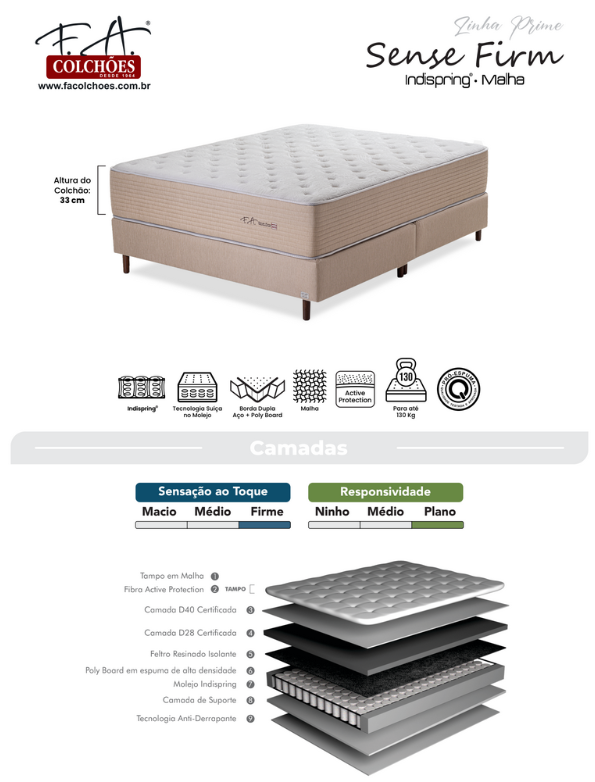 Colchon F.A Sense Firm B5 158X198X33 TF