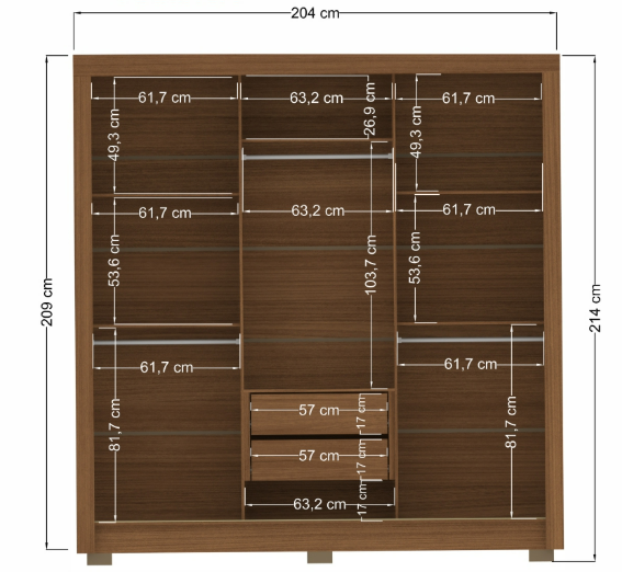 Ropero Maringa 3P Jatoba