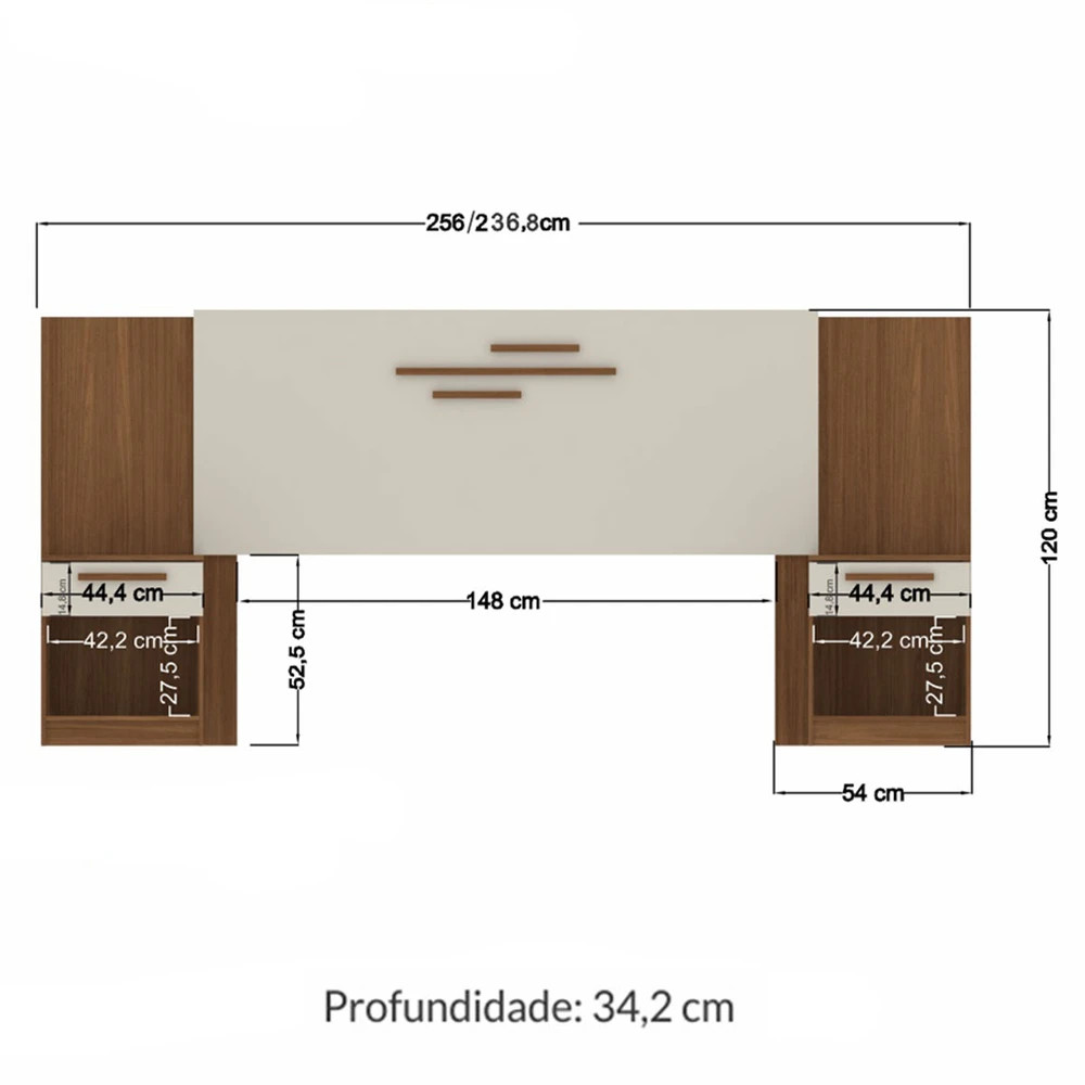 Cabecera Matrimonial Loanda Jatoba/Arena