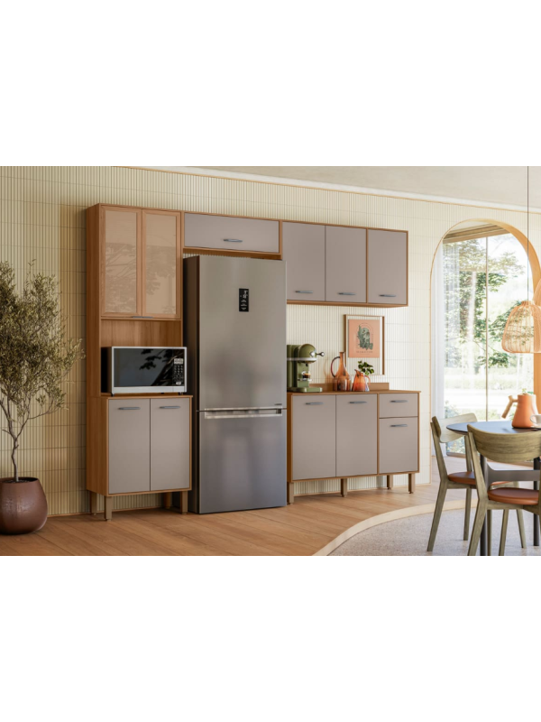 Kit Cocina Paolla 2,61m Ipe/Fendi