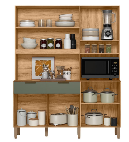 Kit Cocina Tropical 1,60m Freijo/Verde