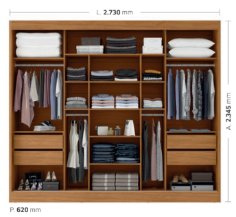 Ropero Potenza 4 Puertas C/ Espejo Freijo/Avela