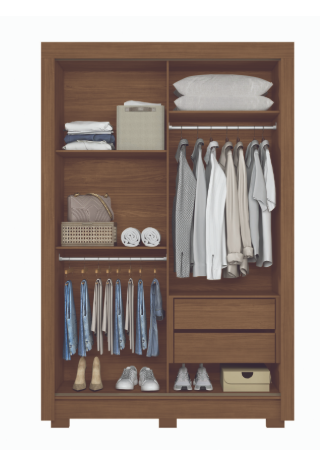 Ropero Lapa 2 Puertas C/Espejo Jatoba/Jatoba