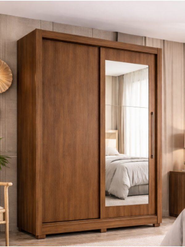 Ropero Lapa 2 Puertas C/Espejo Jatoba/Jatoba