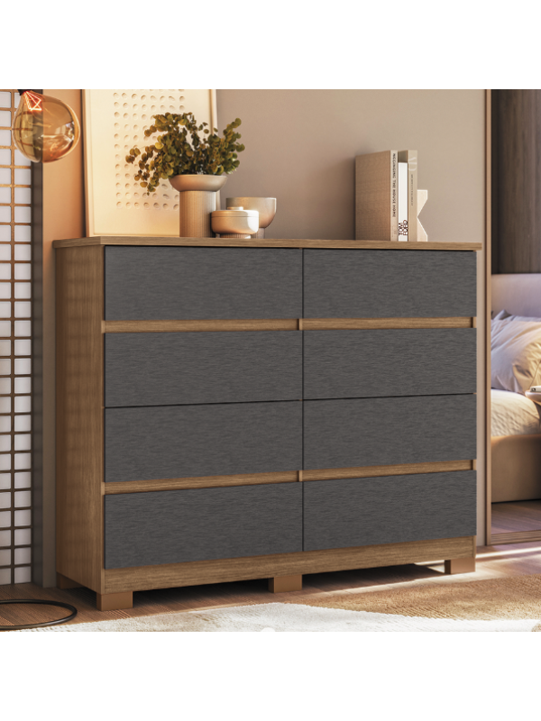 Comoda Roma 8G C/Patas Jatoba/Grafito