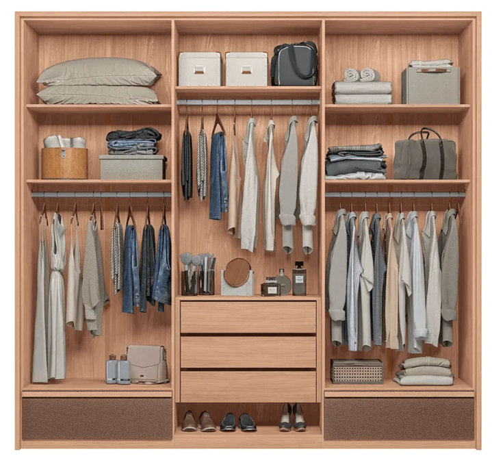 Ropero Torino 6 Puertas C/Espejo-Pies Wood/Terracota