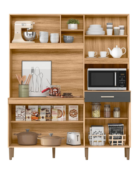 Kit Cocina Yara 1.60m Nicioli Freijo/Chumbo