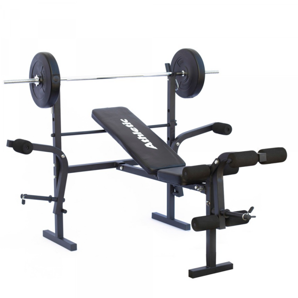 KIT ATHLETIC BENCH CON PESAS Y DISCOS 